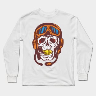 Pilot Skull (retro / vintage) Long Sleeve T-Shirt